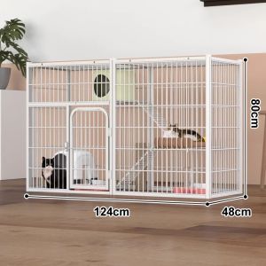GREENPETS Cat Cage 4 Layer Large Platform Cage for Cat Dog Cat House Pet Cage Cat Condo Stackable Sturdy Villa
