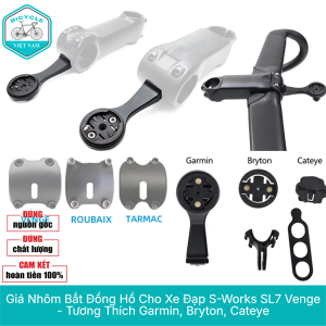 Giá Nhôm Bắt Đồng Hồ Cho Xe Đạp S-Works SL7 Venge - Tương Thích Garmin Bryton Cateye