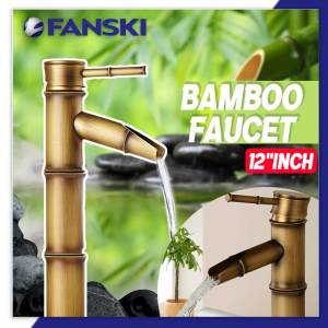 Retro Brass Bamboo Shape Home Bathroom Sink Vessel Faucet Basin Mixer Tap/ Breaking bamboo faucet/ paip air/ hiasan