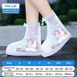 CuddleCove Cute Unicorn Digger Kids High Cut Waterproof Rain Boots Thick Anti Slip Sole For Students Outdoor