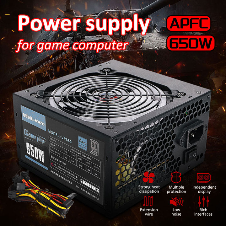 650W Gaming Power Supply RGB Fan Computer Active Modular FanGaming 720x720q80 