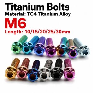 MODERNLUX GR5 Titanium Alloy Flange Torx Bolt Multi Colors M6 Titanium Bolt Rust Resistant Motorcycle Fastener