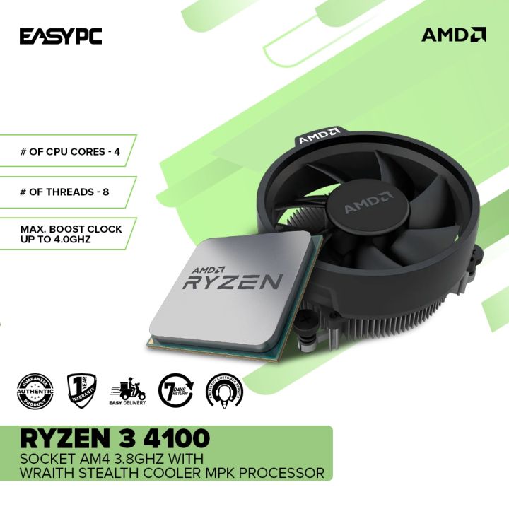 EasyPC AMD Ryzen 4100 Socket Am4 with Wraith Stealth