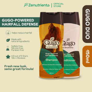 Trending! ORIGINAL GUGO DUO SHAMPOO AND CONDITIONER | Sulfate Free Silicone Free Paraben Free | Promotes Hair Growth | No Harmful Chemicals | Hairfall Rescue and Hair Regrowth | Strengthens Hair | Thickens & Fuller Hair | Made with Natural Ingredients.