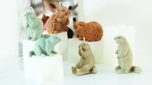 Customizable Hedgehog Designs Candlestick Mold in Sturdy Silicone for Craft Supplies Decoration Enthusiasts Daily Use