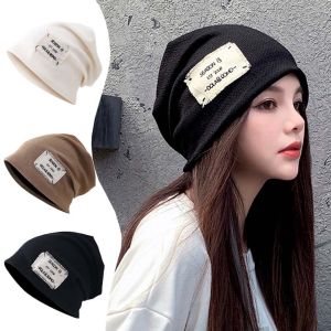 JEWELRY Fashion Elastic Korean Style Solid color All-match Stacking bonnet Men Skull cap Women Beanie Knitted Hat