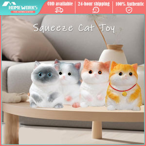 Simulated Fat Cat Stress Relief Pinch Toy Taba Cute Chubby Cat Soft Sticky Girl Kids Birthday Gift Fidget Toy Pet Ornaments Gifts