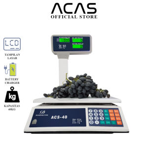 ACAS 769D 40KG Timbangan Tiang Plang 40Kg Free Charger Duduk Digital Buah Laundry Sembako Barang Ekepdisi Elektronik Computing Scale Double Display Tiang Kapasitas 40 kg Minimal 200gram
