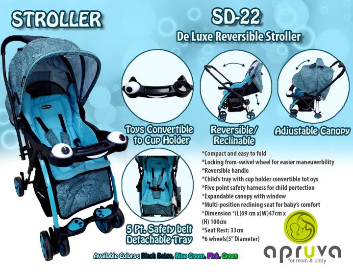 Apruva folding deluxe baby stroller on sale