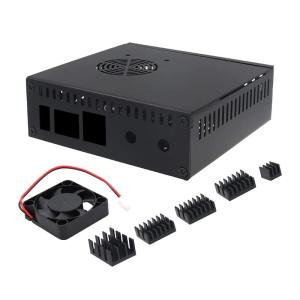 N506 Metal Enclosure Box with Cooling Fan and Heatsinks for Orange Pi 5/5B Supports M2 NVMe SSD 2280 Installation