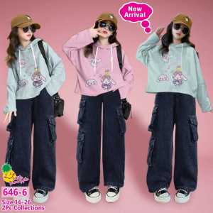Little pineapple set Hoodie jeans melody merdeka anak tanggung 9-14Y