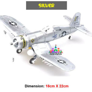 DIY Pesawat Plastik DIY Plastic Plane F4U Pirate fighter Model Assemble 4D Corsair Plane Model 1/48 Aircraft Blocks Toys