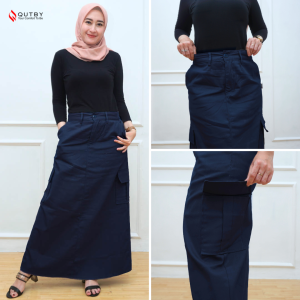 QUTBY - ROK CARGO A-LINE BAHAN KATUN PREMIUM