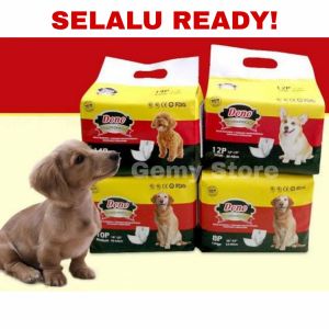 Popok Hewan Jantan Pampers Anjing Dono Diapers Size XS S M L Sekali Pakai Hitam Kuning