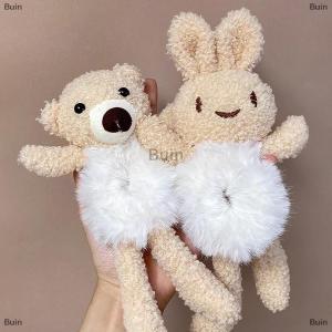[COD] Buin Cute Cartoon Hug Bear Rubber Band For Girls Plush Ponytail Maruko Hair Tie Elastic Hair Ring Headwear Girls Kids Hair Accessorie