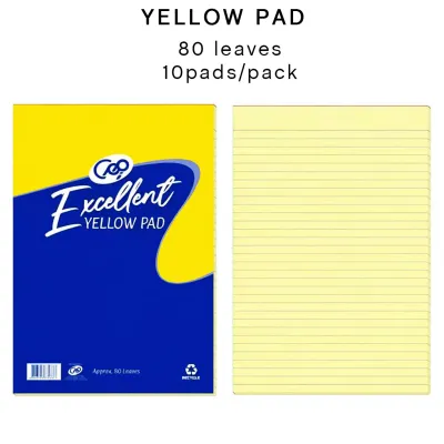 10 PADS Excellent Writing Pad Grade 1 2 3 4 Quiz Pad 1/2 Lengthwise Crosswise 1/4 Intermediate Pad Yeloow pad
