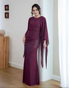 Gamis Elegan Kondangan Brukat & Kerisut Desain Korea 2025 - Gaun Pesta Wanita Mewah