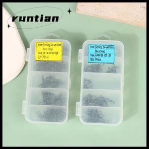 runtian 100pc box Stainless Steel Fishing Connector Pin 4# 6# 8#10#12# Bearing Rolling Swivel With Snap Fishhook Lure Accessories