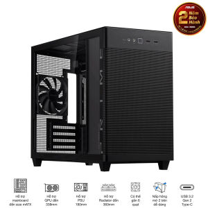 Vỏ máy tính  ASUS Prime  AP201TG Black  Tempered Glass M-ATX / SP006043 - Hàng Chính Hãng