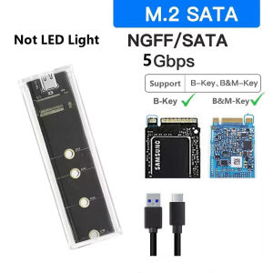 Kebidumei RGB M.2 NVME PCIe /NGFF SATA /Dual Protocol SSD Case Clear USB Type C 10Gbps M2 SSD Transparent External Enclosure Hard Disk Box