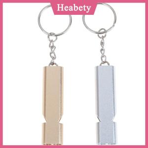 Heabety  Hợp kim nhôm khẩn cấp Survival còi cắm trại ngoài trời Đi Bộ Đường Dài công cụ W Keychain