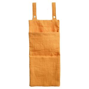 Nursery Cotton Organizer for Cribs with Spacious Section Toy Diaper Storage Pocket Infants Bedside Hanging Bag Case
