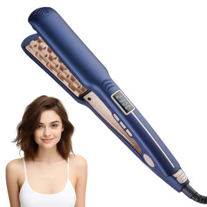 3D Grid Fluffy Hair Crimper Volumizing Ceramic Hair Volumizer Styling Tool with Adjustable Temp for Lasting Volume for Medium