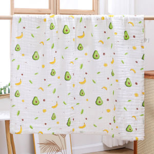 Khăn Tắm Vải Xô Cho Bé 4 Lớp Cottton Mềm Hình Trái Bơ 70x90cm Khăn Quấn Bé Sơ Sinh Dùng Làm Chăn Che Nắng Xe Đẩy Đa Năng