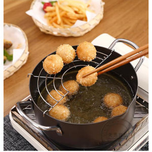 PANCI PENGGORENGAN 2IN1 DENGAN TIRISAN ANTI LENGKET - WAJAN PENGGORENGAN DEEP FRYPAN 20CM - COOKWARE SET TIRISAN KUPING TEBEL MULTIFUNGSI