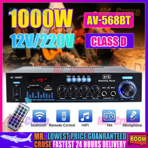 🇵🇭 2000W 12V/220V 326BT 2Channel Bluetooth 5.0 Stereo Audio Amplifier 4Mic With Mixer Equalizer USB  FM SD Radio
