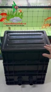 Thùng Lọc Bakki 3 Tầng Đen + Tách Phân (40x30x45cm) Nhựa PP Cao Cấp Nhập Khẩu