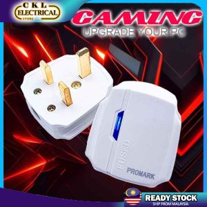Promark 13A Bakelite UK Plug Top Kepala Plak 3Pin with LED Indicator and Fuse