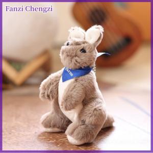 Fanzi Cute Cartoon Kangaroo Plush Keychain Stuffed Animal Doll Keyring Lovely Bag Pendant Backpack Hanging Decoration Gifts