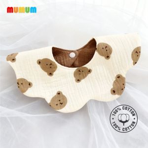 MUMUM Waterproof Baby Bibs - Petal Shape with Snap Closure