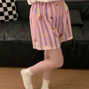 ชุดนอนผ้าฝ้ายคลาวด์สำหรับผู้หญิง กางเกงขาสั้นการ์ตูนสบายๆ ฤดูร้อน กางเกงใส่ในบ้านน่ารัก กางเกงเดิน