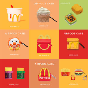 McDonalds Airpods Case Ice Cream McFlurry Airpods Pro Case Chicken Nugget Apple Pie Airpods Cover Personalized French Fries Hamburger Air Pods Case