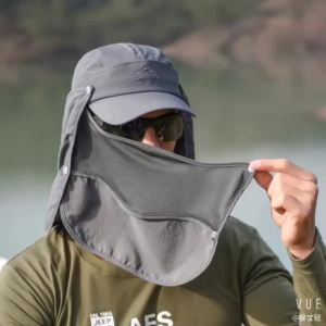 Men Summer Breathable Sun Hat Outdoor Fishing Cap Women Solid Color Fisherman Hat for Travel Hiking Climbing Beach Caps
