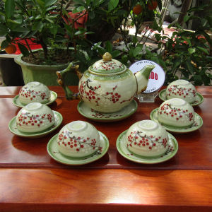 Bộ Ấm Chén Bát Tràng Hoa Vẽ Tay TOKDODO