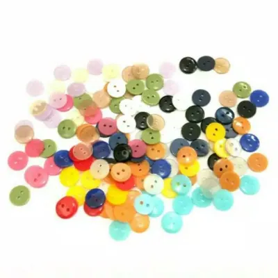 WARNA WARNI Isi 144 pcs Diameter 11 mm - Kancing Baju Gepeng LUBANG 2 - Kancing Baju Diameter 11 mm