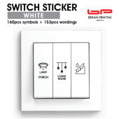 Sticker Label Switch Plug / Socket Symbol & Word for Whole House | Waterproof Transparent 313pcs