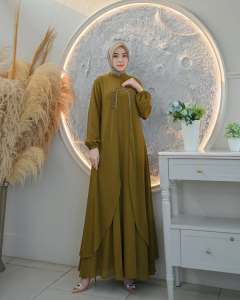 COD Liora Dress Ceruty Babydoll Payet Dress Wanita Terbaru 2025 Kekinian Gamis Kondangan Viral Murah