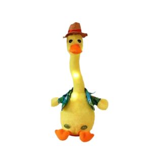 MKEB MALL Music Electric Duck Plush Toy Talking Animals Sound Recording Dancing Duck Plush Doll Birthday Party Decoration Funny Singing Dancing Duck Toy Friends Birthday Gifts