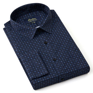 Áo Sơ Mi Nam Công Sở Trung Niên Anton Ngắn Tay Vải Cotton Họa Tiết Hoa Nhí Xanh Tím Than – 809