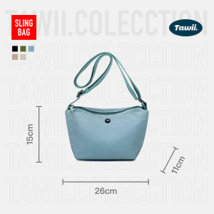 Tawii. Korean fashion Sling Bag for women crossbody shoulder bags Nylon light weight foldable bag