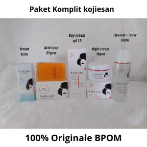 (NEW)Paket Komplit Kojiesan 5in1 / Paket Kojiesan Untuk Mencerahkan Wajah Flek Hitam Jerawat Beruntusan / Serum + Acid soap + Day Cream + Night Cream + Cleanser Toner 100% Original BPOM