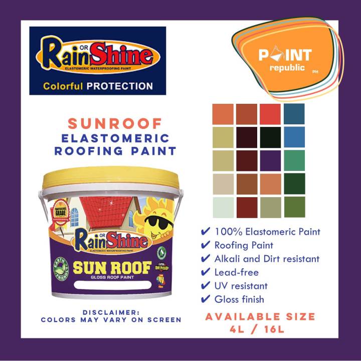 Rain or Shine SUNROOF Elastomeric Roofing Paint (Ready Mixed Colors ...