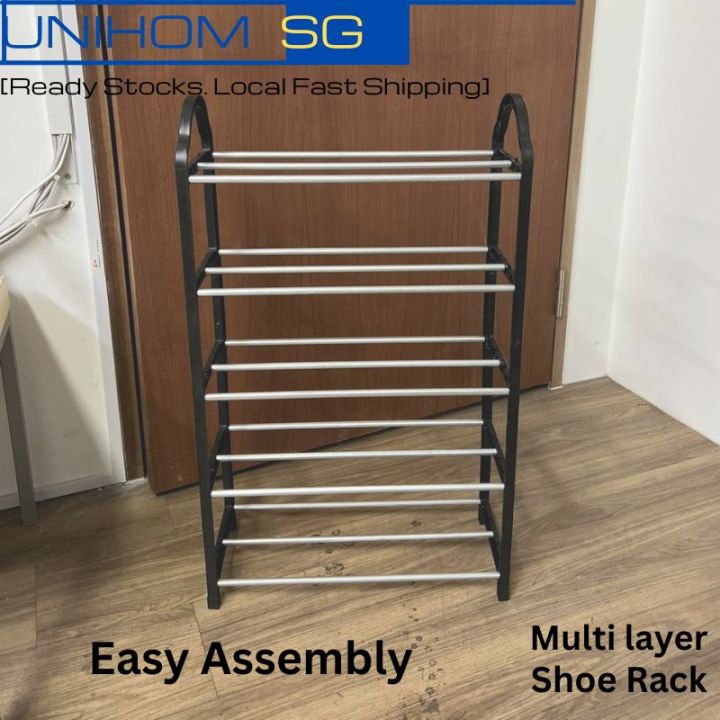 UnihomSG[Ready Stock] Steel Material Easy Assemble 5 Tier Storage Shoe ...
