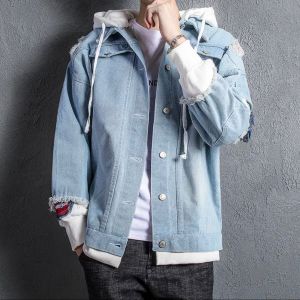 JACKET JEANS DENIM PRIA KUPLUK LOTTO LEMBUT / JACKET KOREA STYLE BAHAN DENIM MIX KOMBINASI LOTTO