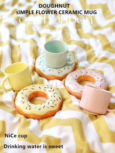 แก้วเซรามิก Macaron ถ้วยน้ำ สร้างสรรค์ macaron ถ้วยถ้วยกาแฟ สร้างสรรค์ macaron ถ้วยกาแฟ สาวเกาหลี ins น่ารัก DOUGHNUT 49-210ML