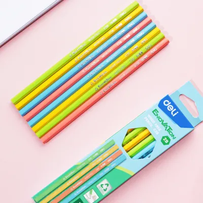 Deli Wood Free Pencil / Pensil 2B Isi 12 Ramah Lingkungan Bahan Daur Ulang EC28